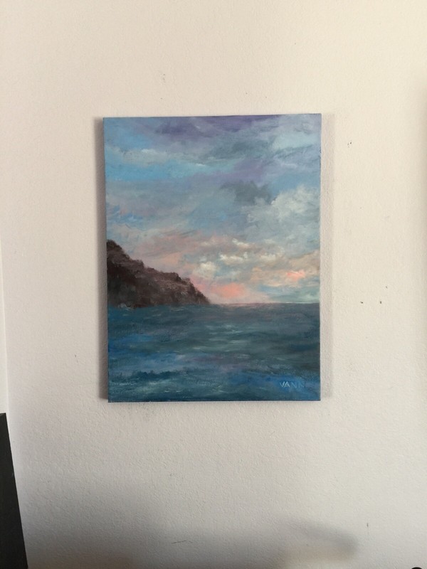 NEW ORIGINAL OIL ON CANVAS LARGE SEASCAPE PAINTING 18in x 24in SIGNED UNFRAMED gallery