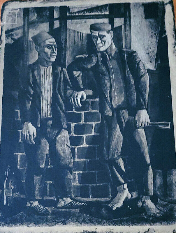 Jerome Kaplan Original Lithography Stone «Arabs» – True One of a Kind!
