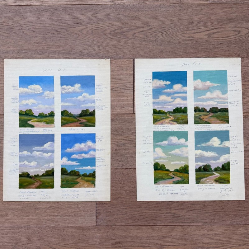 x2 Sky Cloud Painting Studies Landscape Color Notes 16x12 in Canvas gallery