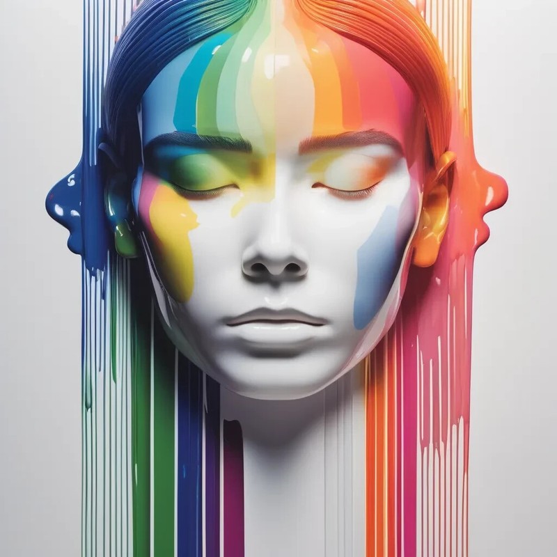 Color of Freedom Female Rainbow 02 XXL Pictures Acrylic Glass 120×120 Pop Art/Modern