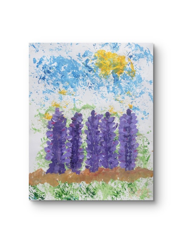 Sky and Blossom Series #2 Lav 11 X 14″ Airy Acrylic Paint Paper Impressionism