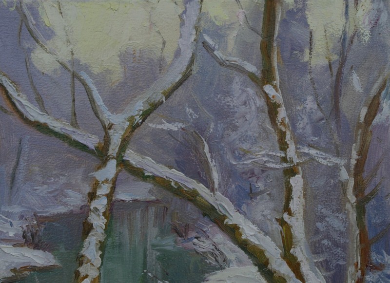Original Winter Landscape Oil Artwork Impressionism ART gallery