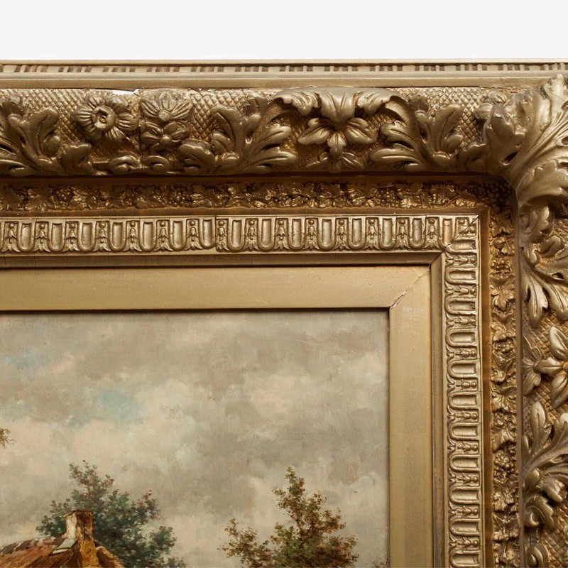 Jan van Lokhorst (1867) Dutch Barbizon Landscape Painting "A Rural Cottage” gallery