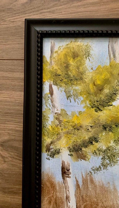 Impressionistic Birch Tree Landscape OriginalOil Painting With Water Reflection gallery