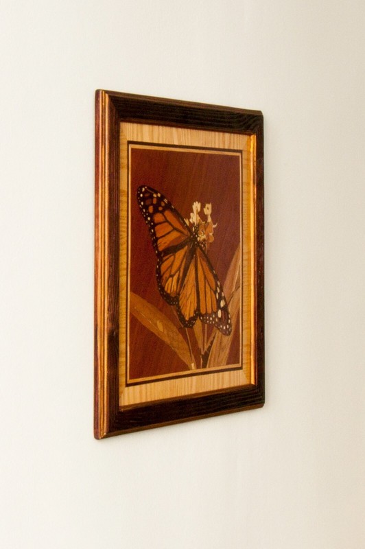 Swallowtail Butterfly inlay wood wall art wall decor wooden picture marquetry gallery