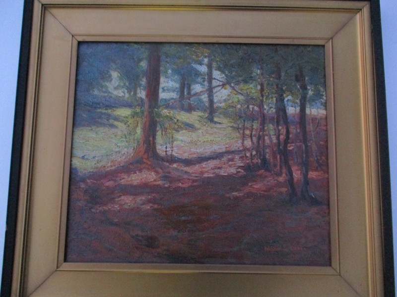 ANTIQUE VINTAGE IMPRESSIONIST OIL PAINTING LANDSCAPE OLD PLEIN AIR WILBUR OAKES gallery