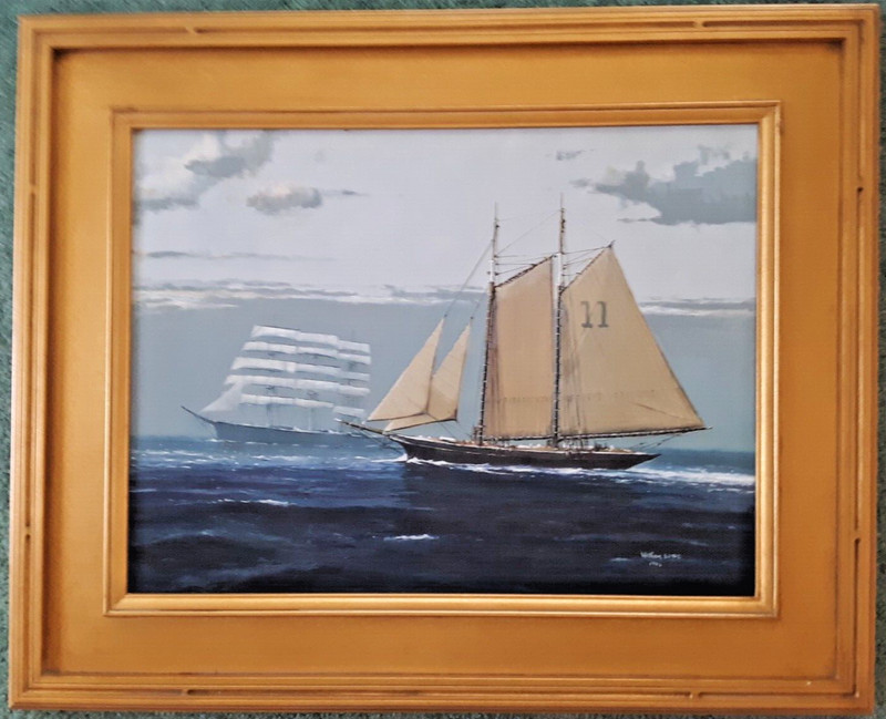 WILLIAM W. LOWE (American b.1940), «Pilot Schooner America 11», Oil/Linen, 18×24