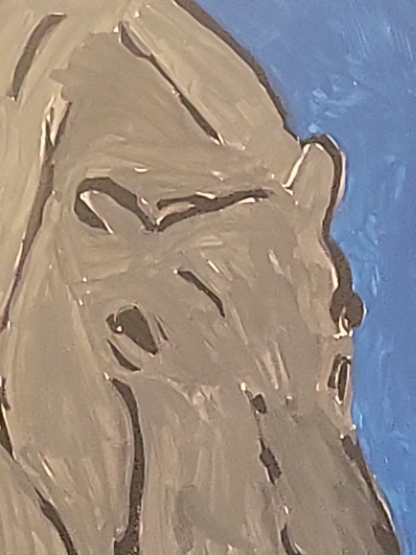 Hand Made Ooak Acrylic Hippo Painting On Mixed Media 14x11 Original & Unframed gallery