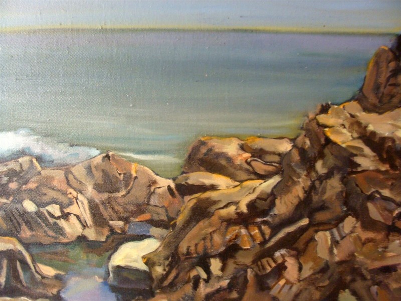 Original 1985 Bass Rocks Gloucester Quality O/C Seascape Painting gallery