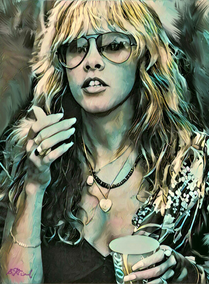 STEVIE NICKS Fleetwood Mac Portrait Painting Giclee Canvas. Rock Music