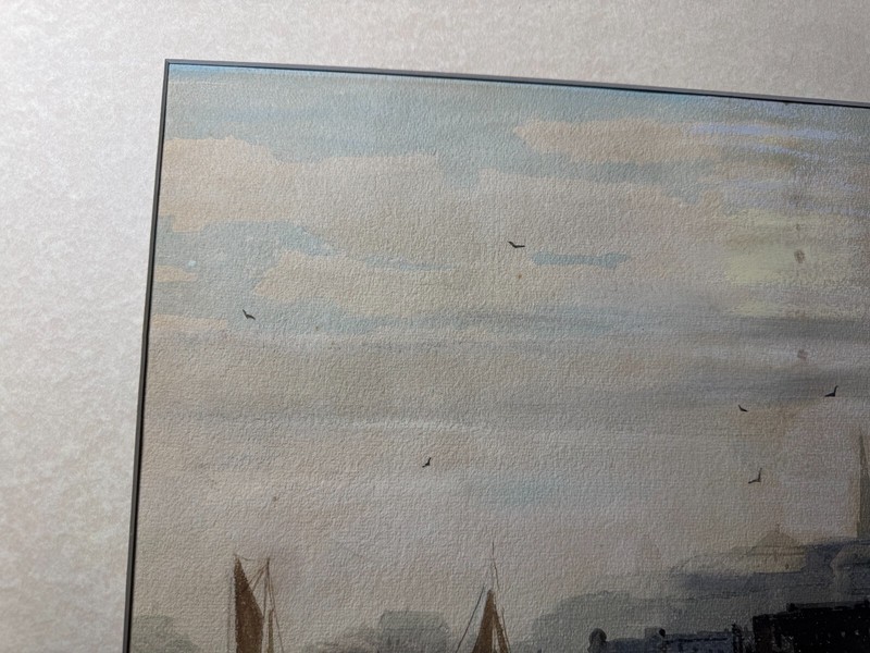 Christopher High Shearer (1846 - 1926) "Coastal Landscape" Watercolor Painting gallery