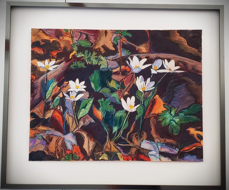CAROL RUSTAD (1943-2022) Original SIGNED Oil Pastel & Gouache Prairie Flowers