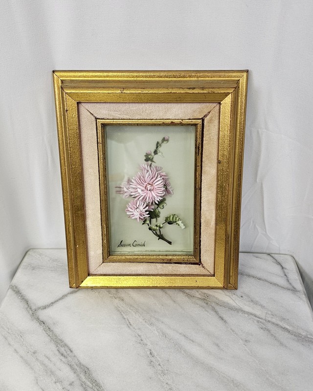 Small Oil on LAYERED GLASS Panes Painting by SUSAN COMISH Floral