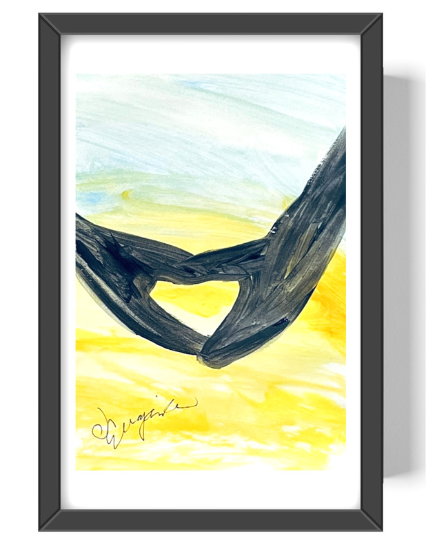Guajardo Art: Heart Hand of Love 9X6 Paper Interior Home Decor