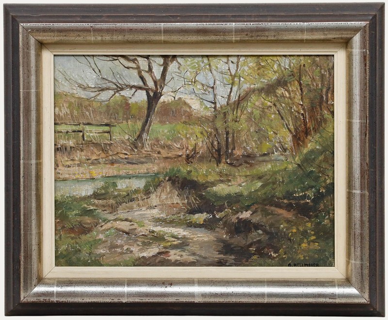 Otto Hellmeier (1908-1996) – 20th Century Oil, Stream at the Edge of the Forest