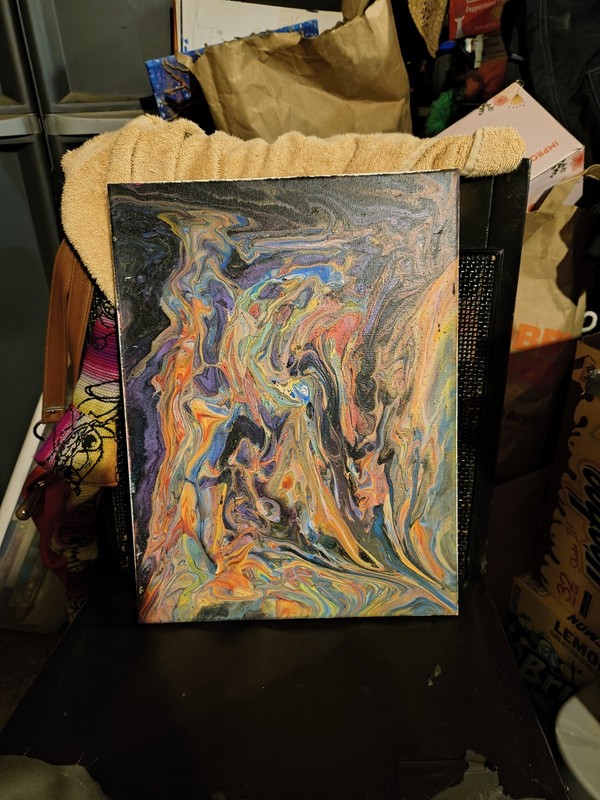Hand Painted Acrylic Fluid Abstract Art