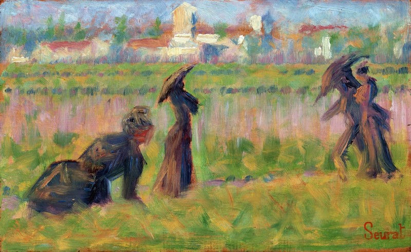 Georges Seurat Figures in Landscape Reproduction – Giclee Canvas/Paper/Stretched