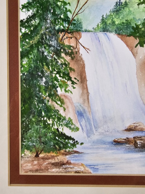 Vintage Original Signed Samuel B. Pratt Watercolor Painting 18x16 Framed Art gallery