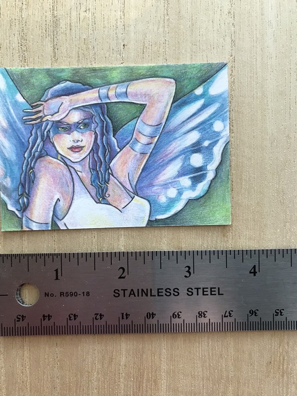 Original Artwork ACEO Fantasy Miniature Art - Woodland Fairy with wings gallery