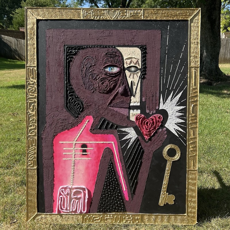 Love Me Until Death, Not Broken 3D Original Painting. 48×60 In