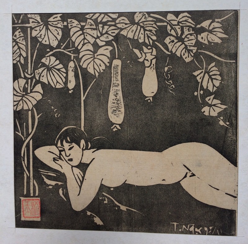 Tung Ngoc INDIVIDUAL LIBERTY woodcut 20x20cm born 1957 VUFA Argentina