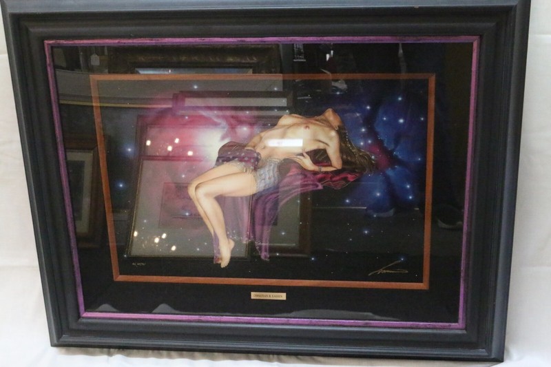 Christian R. Lassen Cosmic Lady Nude Watercolor Signed Lithograph 20/75