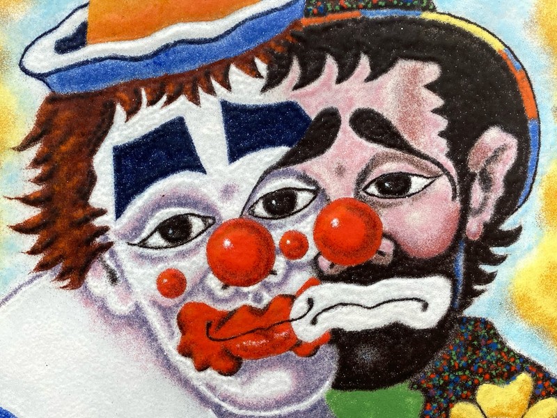 Dominic Mingolla Signed Original 12" x 16" Clown Painting Enamel On Copper gallery