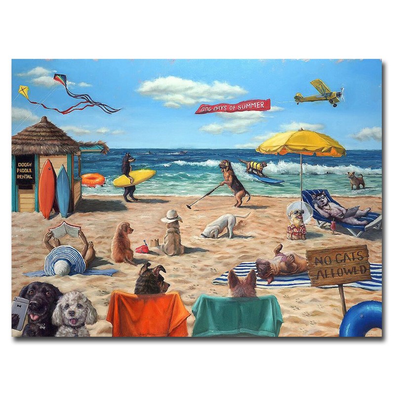 Dog Beach by Lucia Heffernan Gallery-Wrapped Canvas Giclee Art (12 in x 16 in)