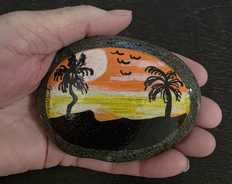 Hand Painted Kindness original Rock beach paper weight Painting Art Gift