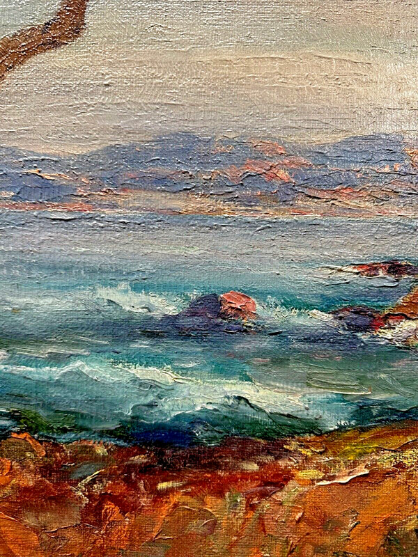 Beautiful Painting "Coastal Scene" By Charles Henry Harmon 30in x 22in Frame gallery