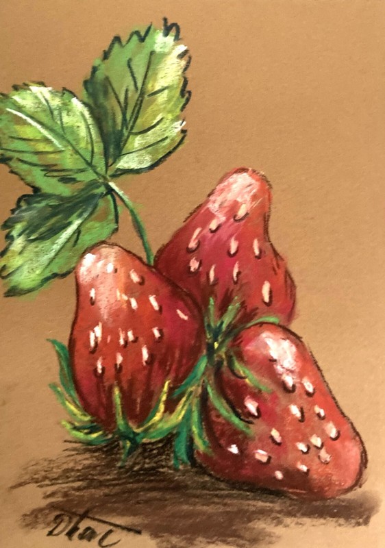 strawberry fruits Pastel Painting Drawing Dorothy Laz gallery