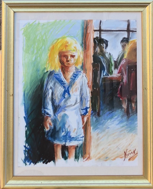 Unknown Expressionist - Blond Girl in Sailor Dress - 56.5 x 46.5 gallery