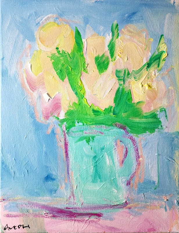 Abstract Expressionism Original Painting Floral 14x11 Fine Art Canvas Decor gallery