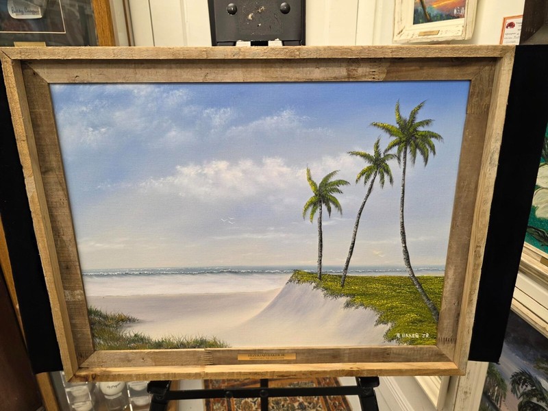 HEZEKIAH BAKER JR. SON OF HOF FLORIDA HIGHWAYMEN SIGNED ART OIL PAINTING