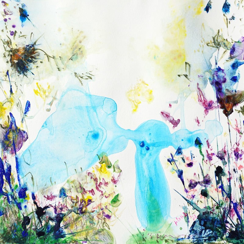 watercolor paintings original abstract art-Summer Ada Landscape1 12x12in/30x30cm