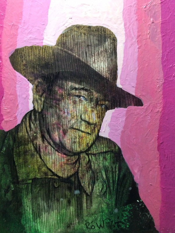 John Wayne. An Original Painting By Ro West. W/COA gallery