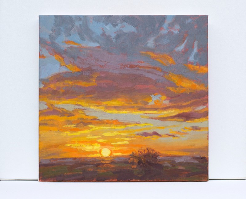Clouds in the sky at sunset Original oil painting Clouds painting landscape