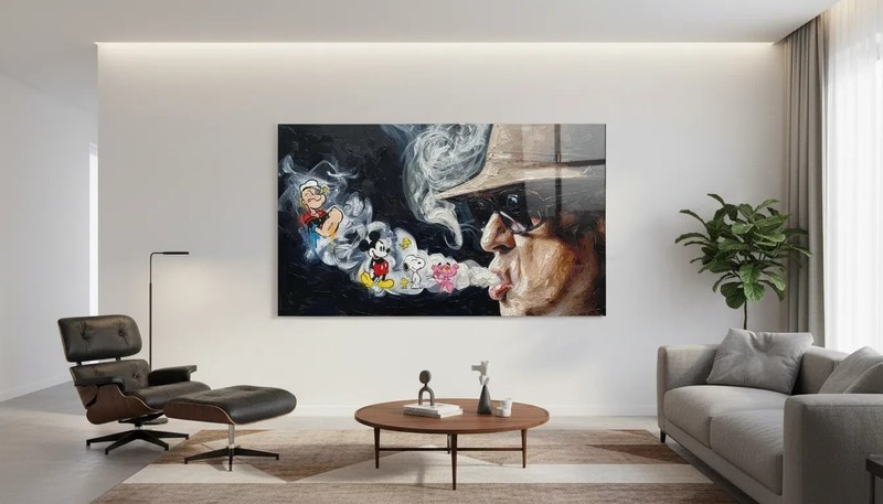 Homage Udo Lindenberg with Comic Icons Pop Art Street Art 120x70 cm Acrylic Glass