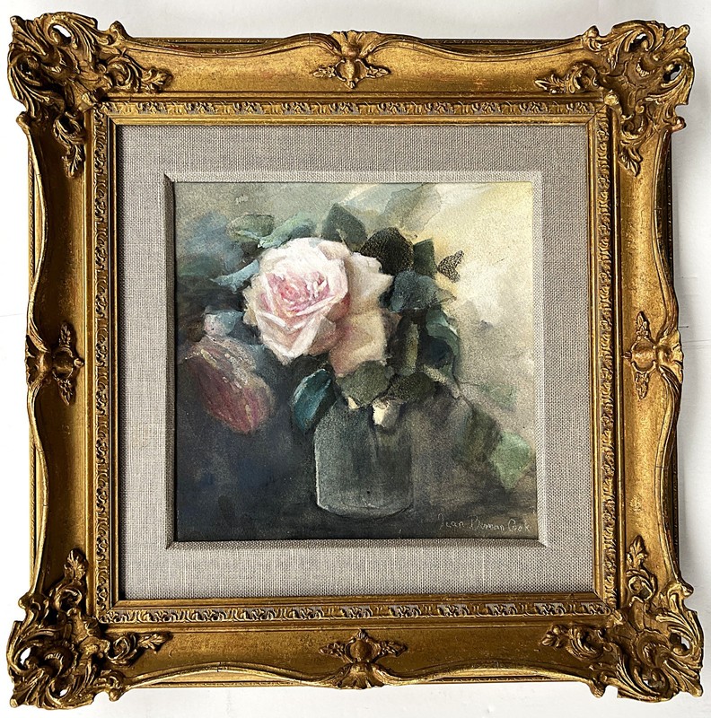 Early 20th c. Still Life of Roses by Jean Beman Cook-Smith 1865-1934, listed NY