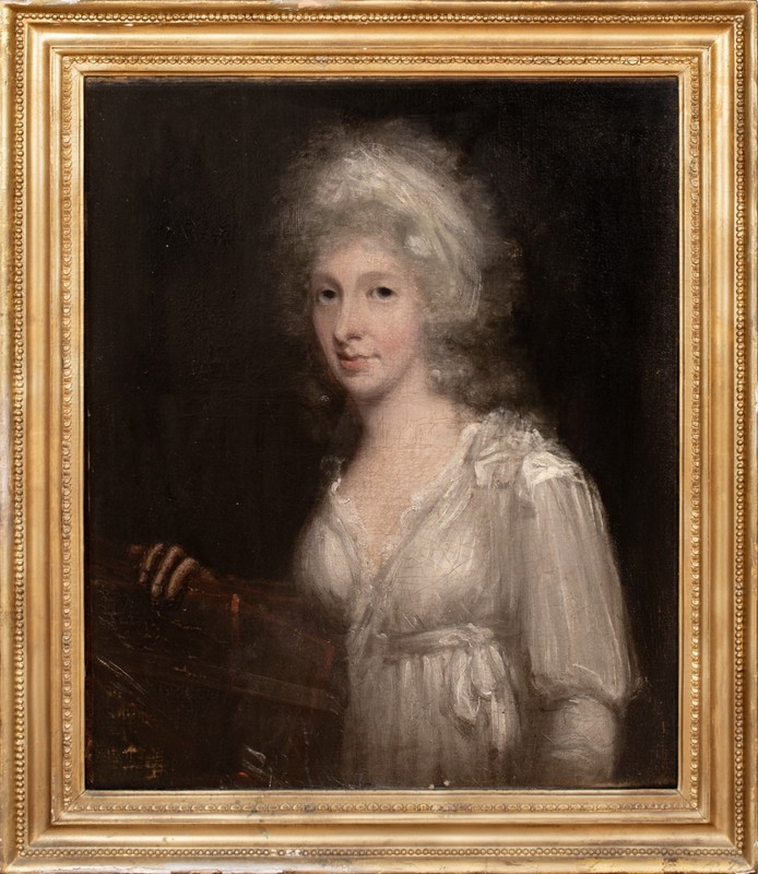 Large 18th Century English Portrait of Lady Lady Susannah Metcalfe