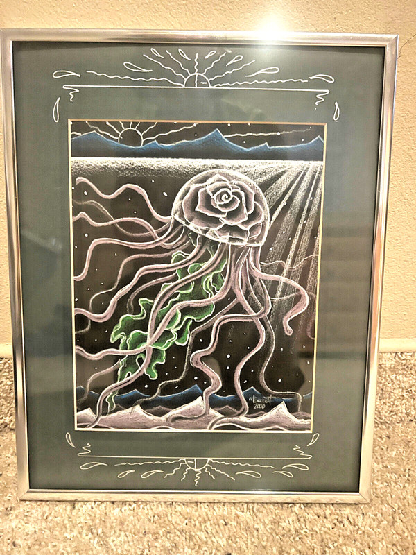 Michael Everett Poster Original Rare Art, Jellyfish, String Cheese, Not Print