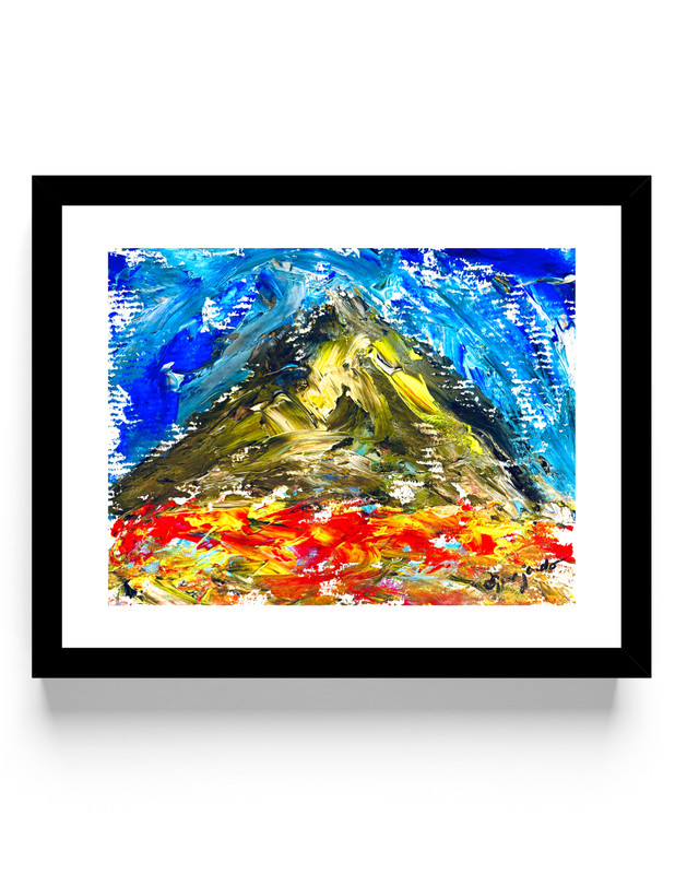 Guajardo Art: Mountain Blooms 8.5X11 Original Paper Signed Wall Decor