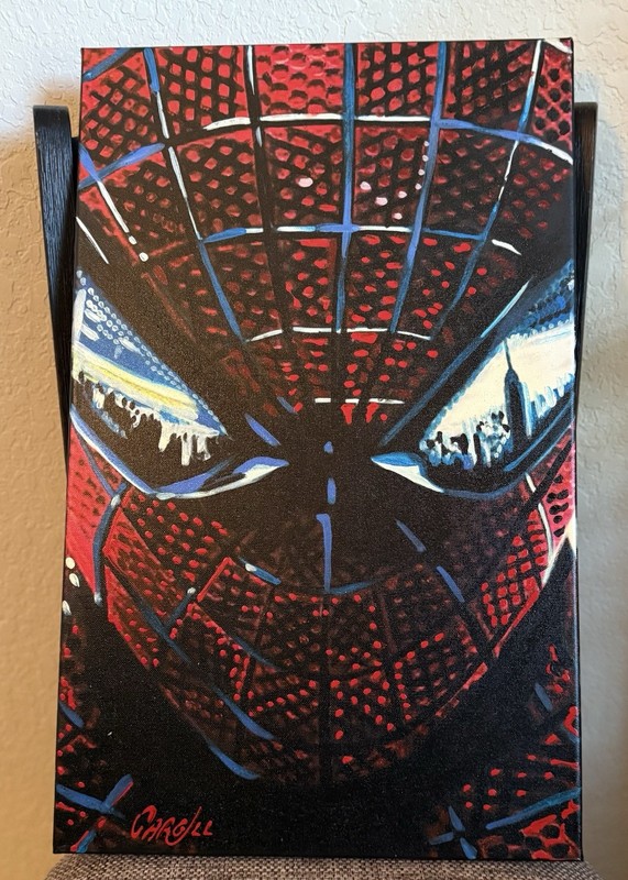 Chris Cargill Original Spider-Man Pop Art Acrylic Canvas Painting Signed OOAK