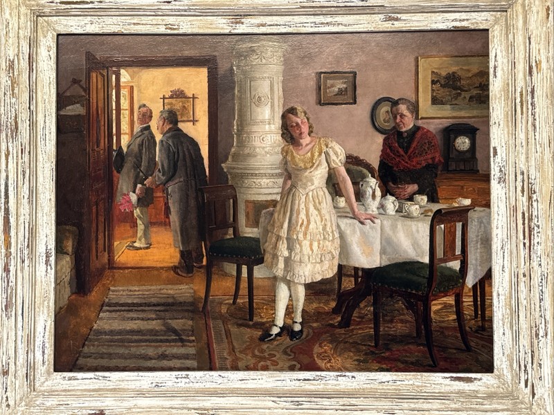 Antique Painting Masterpiece Portrait Interior Listed Famous Pretty Woman Female gallery