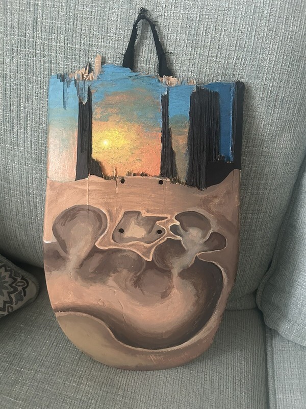 “Cali Park” Original Painting On Skateboard Piece (repurposed) Hand Painted gallery