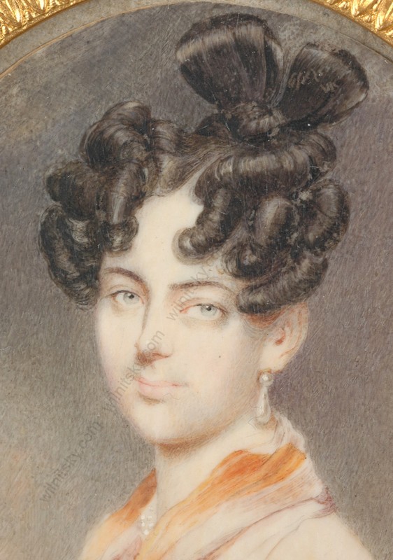 Robert Theer (1808-1863) "Portrait of a lady", high quality miniature!!, ca.1830 gallery