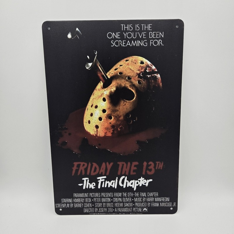 Friday the 13th 8×12 Metal Movie Poster Sign Jason Voorhees Horror