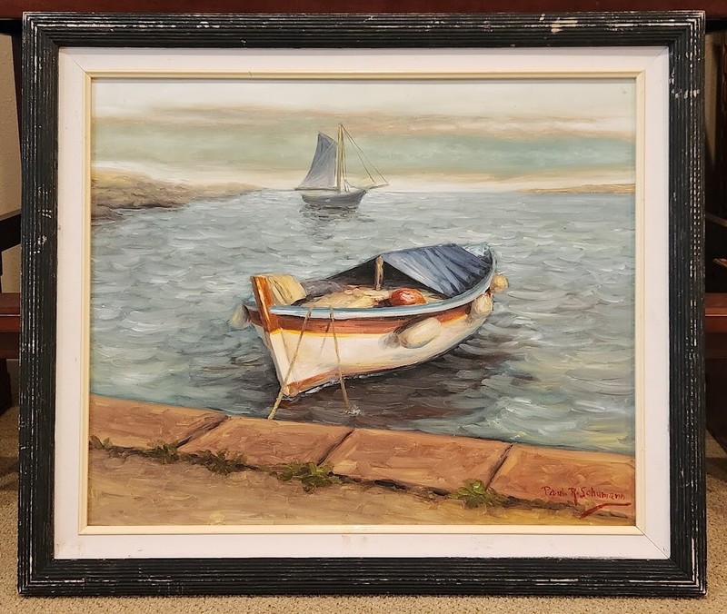 Paul R. Schumann – Original Oil Painting – Galveston Texas Harbor Mosquito Fleet
