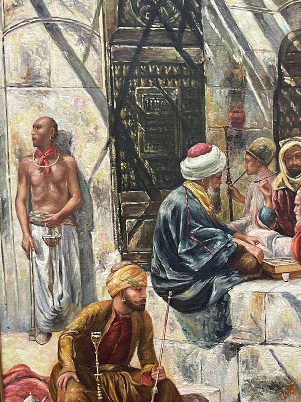 A Very Large Orientalist Oil on Canvas Painting gallery