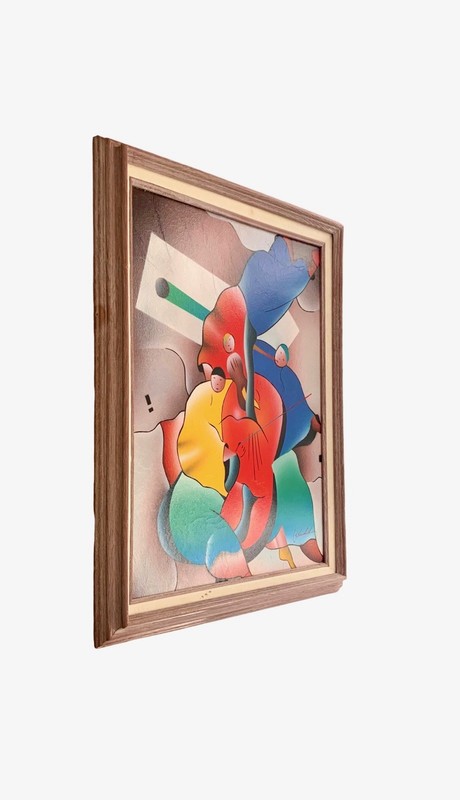 J. Kendall Signed Expressionist Abstract Contemporary Painting Vintage Art gallery